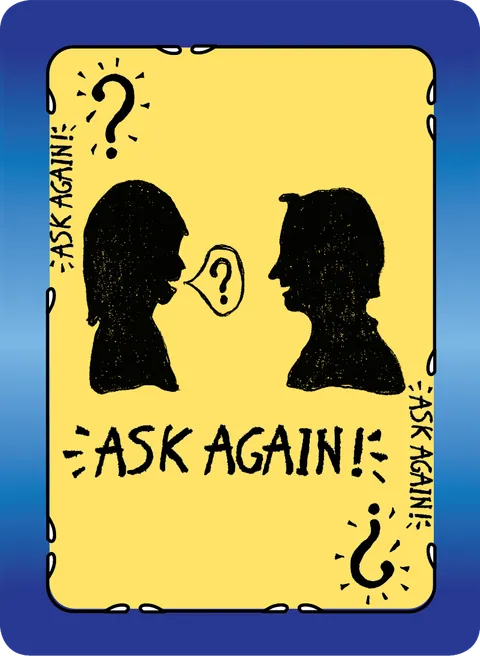 "Ask Again" action card from You Wish! game